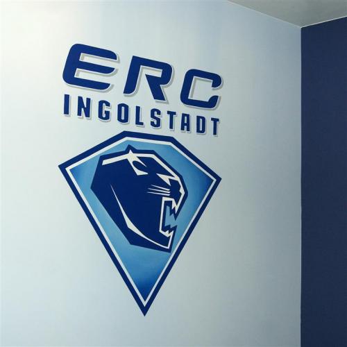 logo painted on the wall 